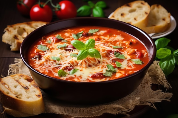 Receta italiana de sopa de pizza