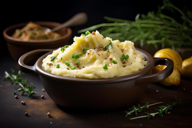 Receta de puré de patatas vegana Fotografía de alimentos