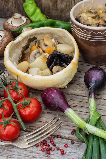 Receta de salteado de verduras, cocina tradicional ucraniana.