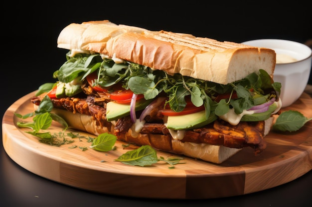 Foto receta de sándwich sándwich vegetal a la parrilla banh mi sándwich de carne de cerdo sándwich grill sándwichs sándwiches vegetales