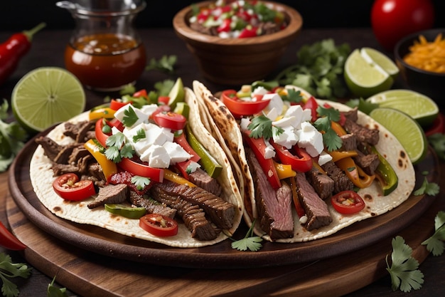 Receta de tacos de fajita de carne