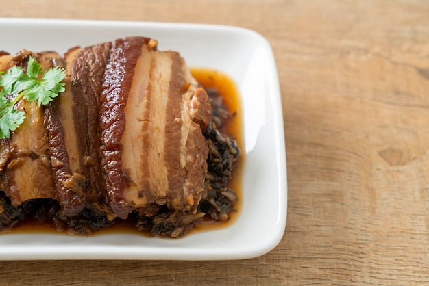 Recetas de mei Cai Kou Rou o carne de cerdo al vapor con cubbage de mostaza Swatow - estilo de comida china