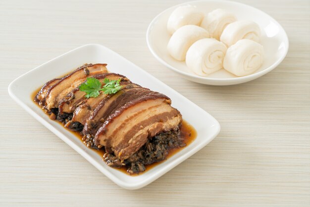 Recetas de mei Cai Kou Rou o carne de cerdo al vapor con cubbage de mostaza Swatow - estilo de comida china