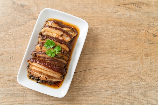 Recetas de mei Cai Kou Rou o carne de cerdo al vapor con cubbage de mostaza Swatow - estilo de comida china