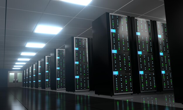 Rechenzentrum mit vielen Computerracks