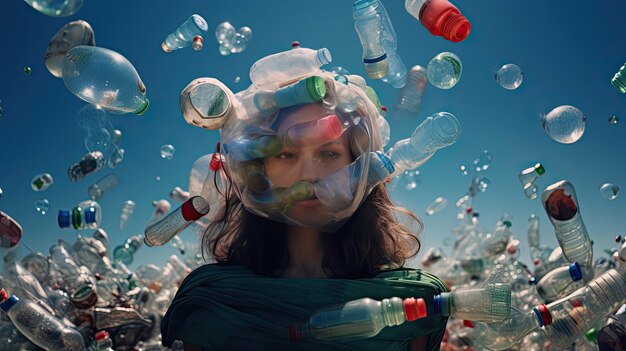 Foto reciclagem de produtos reutilizáveis promovendo sustentabilidade e consciência ambiental