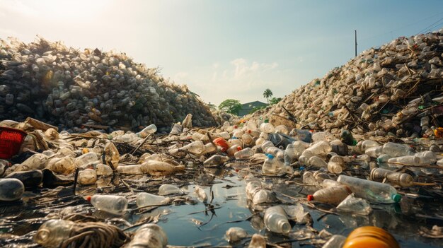 El reciclaje de la basura de plástico verde