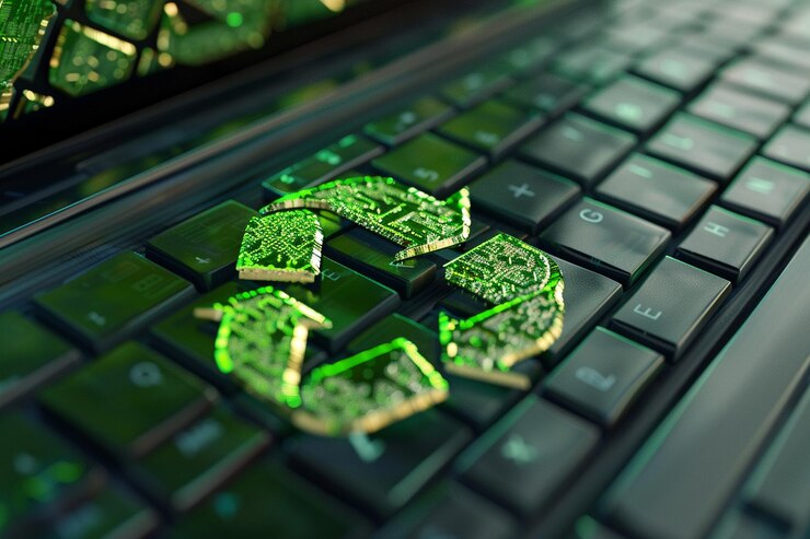 Foto reciclar el símbolo en un teclado