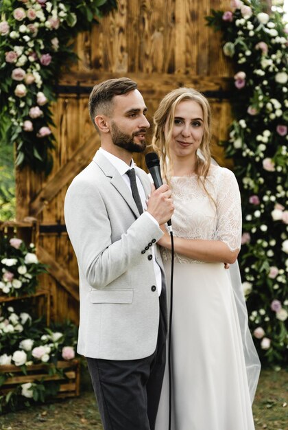 Recién casados en la boda