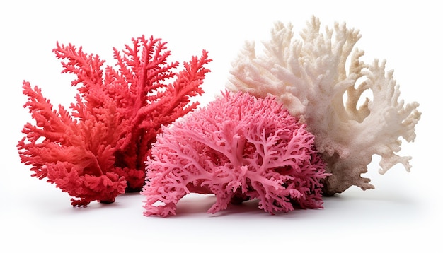 recife de corais isolado em um recorte de fundo branco IA generativa