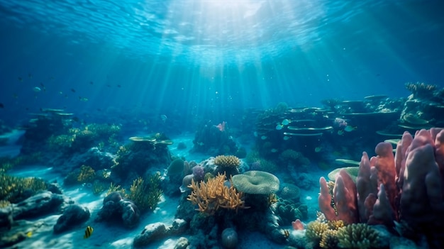 Recife de corais no mar Generative AI