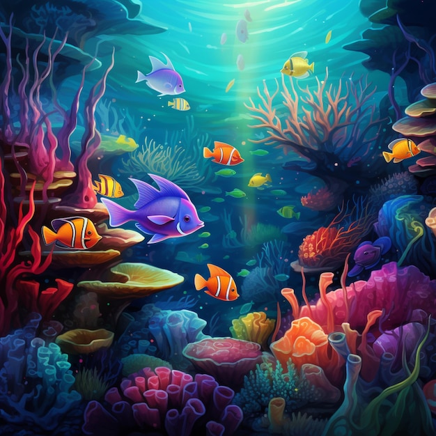 recife de coral em aquário