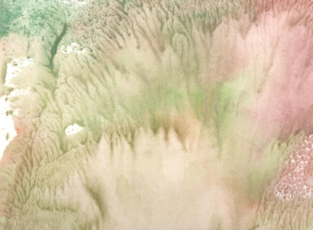 Recifes de corais e algas pintadas em aquarela sobre papel