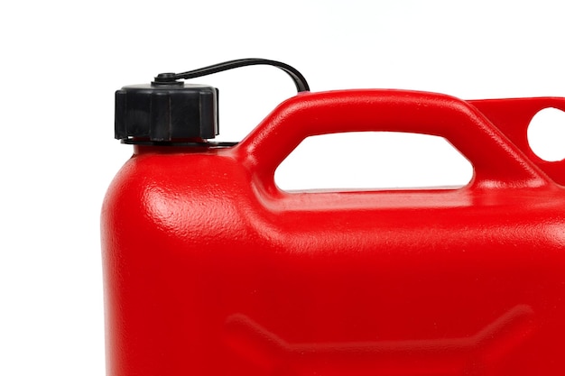 Recipiente de plástico rojo para aislar combustible