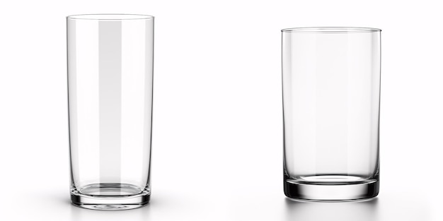 Foto un recipiente de vidrio elevado y vacío en una superficie pálida
