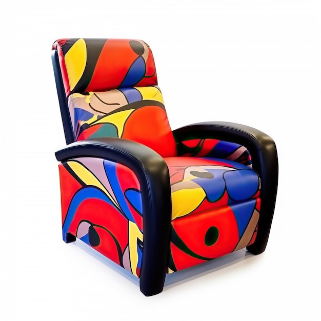 Foto recliner art nouveau arte cubismo estilo pop art fundo branco hig