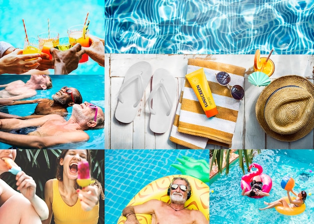 Foto recopilación de imágenes temáticas de vacaciones de verano.