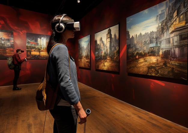 Un recorrido por una galería de arte en realidad virtual.