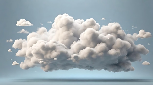 Recorte de nubes blancas limpias fondos transparentes efectos especiales ilustración en 3D