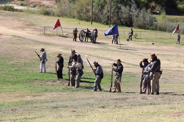 Foto recreação da guerra civil