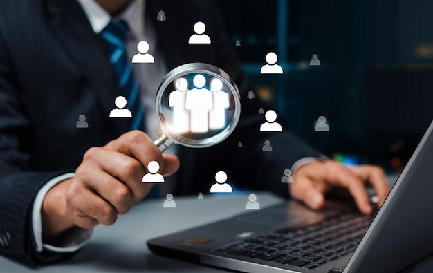 Recrutamento de gestão de recursos humanos conceito de caça de cabeças de emprego