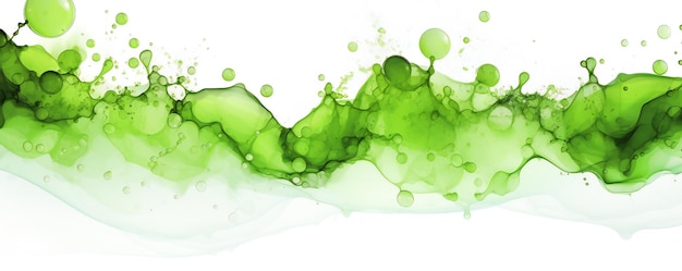 Rectangular horrible bandera ácido verde burbujeante que recuerda a uno de la enfermedad y la toxicidad en ba blanco