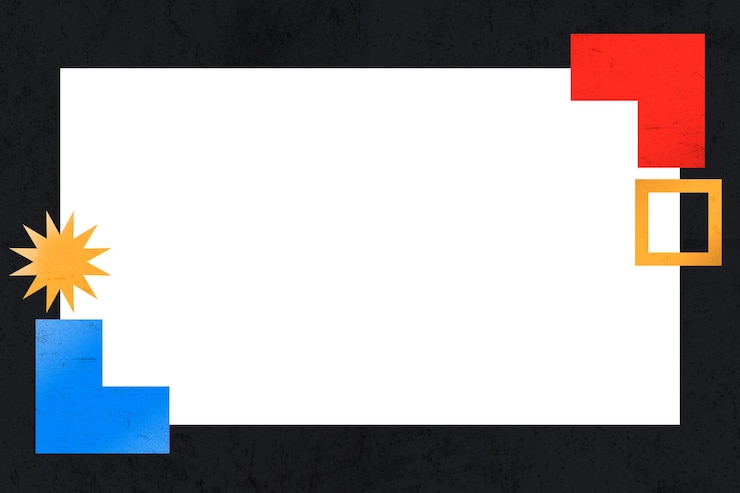 Foto rectángulo geométrico marco png memphis diseño transparente