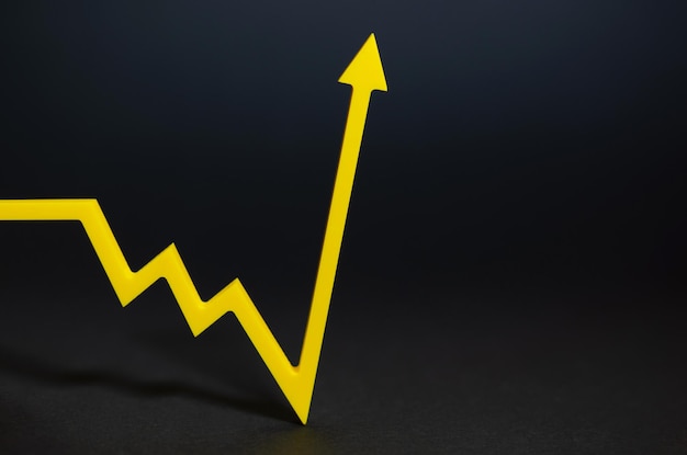 Recuperação econômica após a crise histograma de conceito de crescimento econômico da economia com um a...