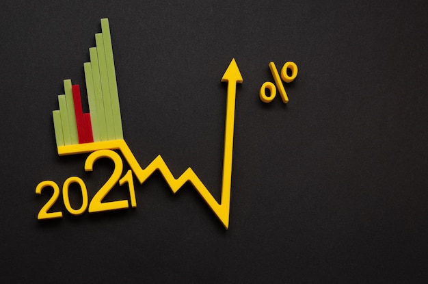 Recuperación económica después de la crisis histograma del concepto de crecimiento económico de la economía con un a...