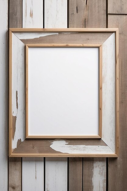 Recuperado madeira em branco Frame Mockup com espaço vazio branco para colocar o seu projeto