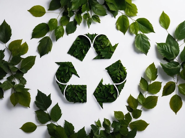 Recycling-Symbol in Form eines Blattes