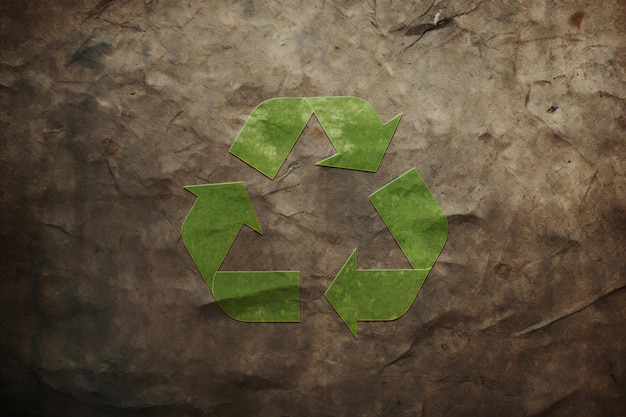 Recycling-Symbol-Kopierraum. Umweltfreundlicher Erdhintergrund