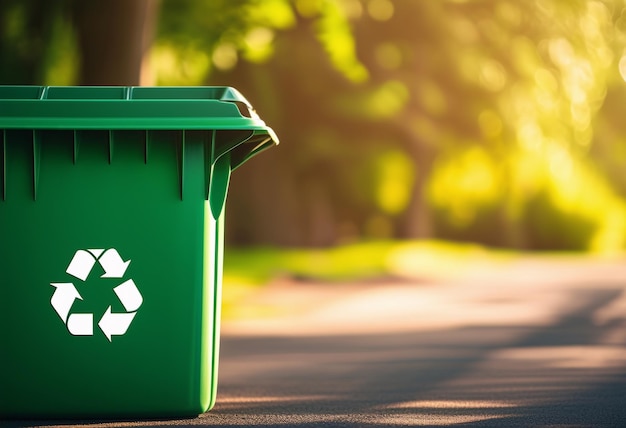 Recycling-Symbol umweltfreundliches Symbol im grünen Abfallkorb