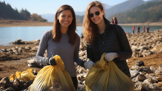 Recycling- und Community-Freiwilligenprojekt mit jungen Menschen, die Plastik und Müll reinigen