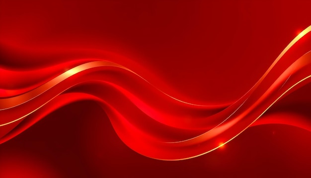 Red and Gold Waves Abstract Background