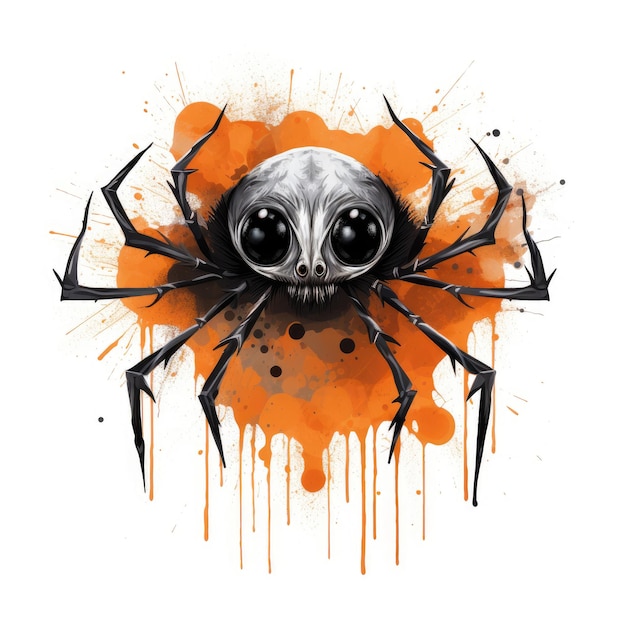 la red de araña la ilustración de halloween el monstruo espeluznante el horror aislado el clipart vectorial lindo