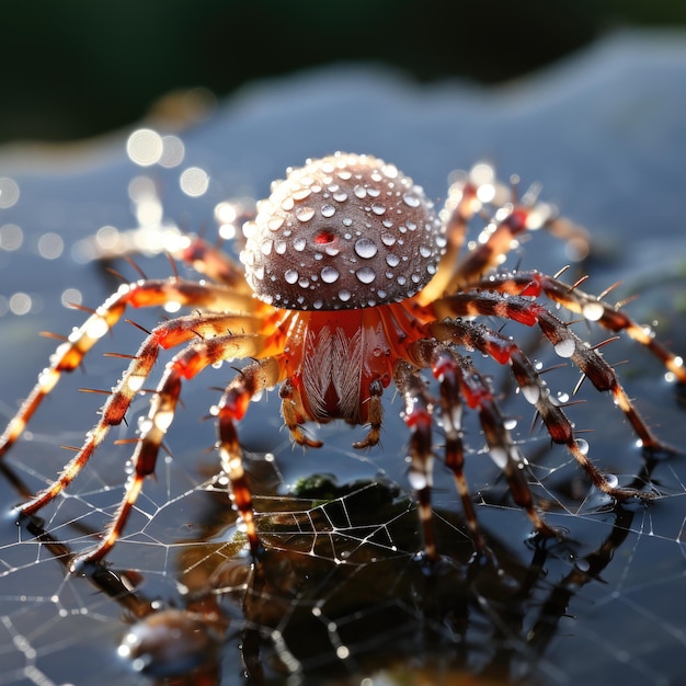Foto la red de la araña del jardín