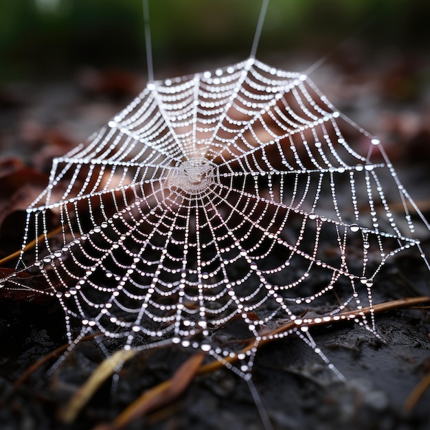 Foto la red de araña de otoño