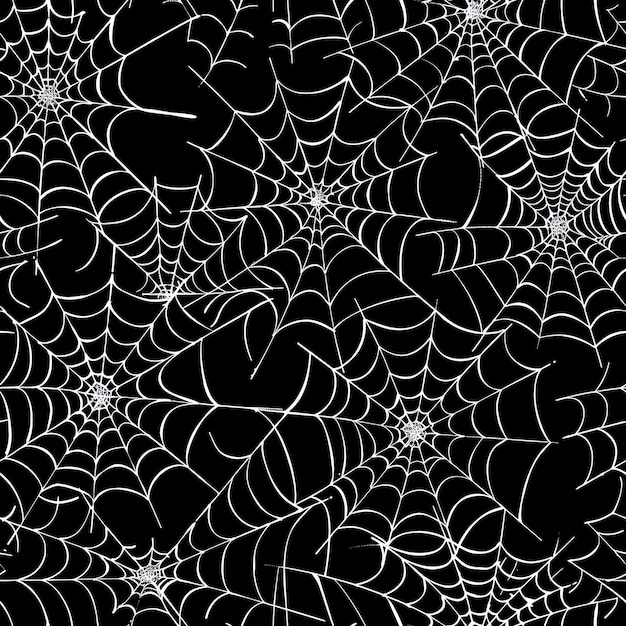 red de araña con red de arañas blanca sobre un fondo negro