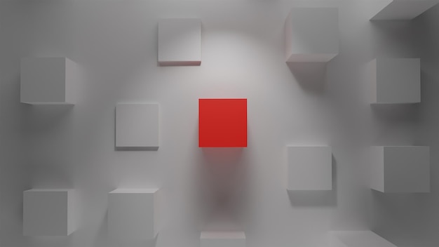 Red Box 3D Wallpaper Hintergrund