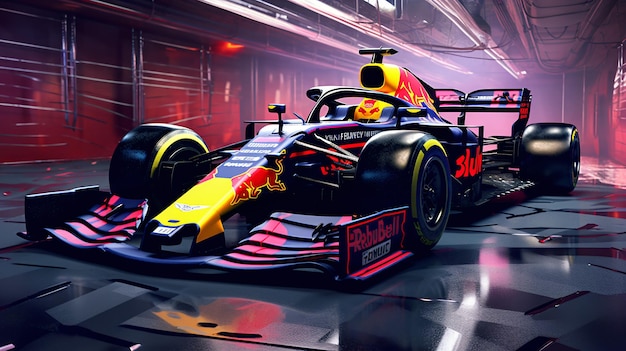 Red Bull Rennwagen F1 3D-Illustration