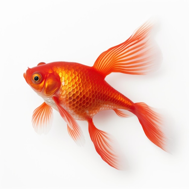 Red Cap Oranda isoliert auf weißem Hintergrund Generative KI