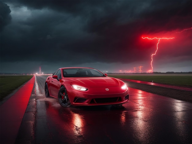 Red Car steht mit den Worten „Good Dark Weather“ auf dem Laufsteg