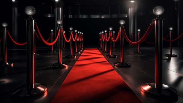 Red carpet at nightgenerative ai