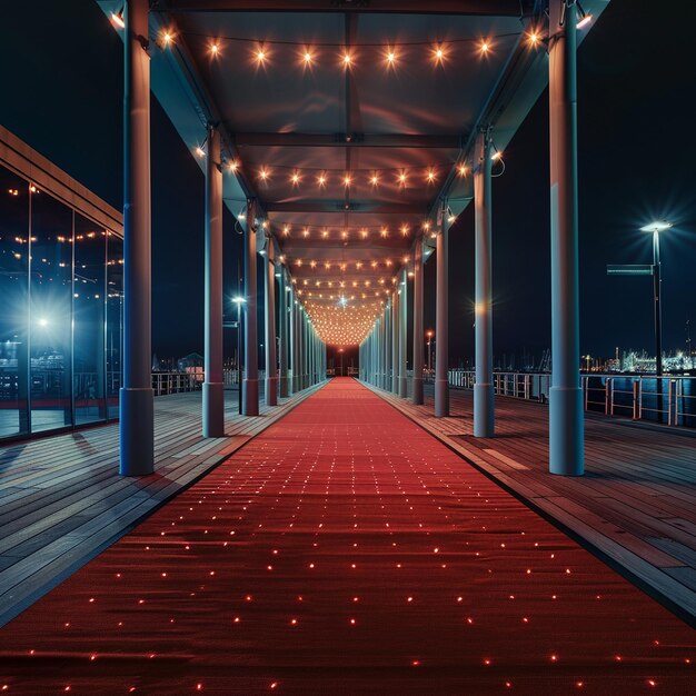 Red Carpet Event Illuminated Walkway Kinematografisches Szenenkonzept