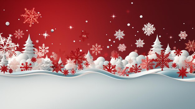 red_christmas_banner_with_snowflakes_merry_christmas