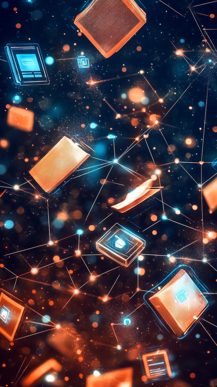 Foto la red de conocimiento educación digital y aprendizaje electrónico