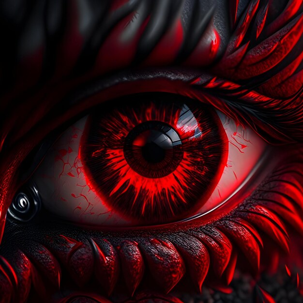 Foto red evil eyes ai generativo