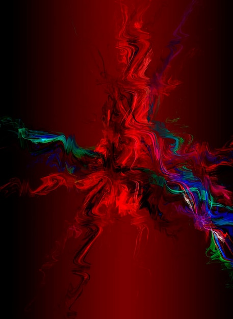 Red, fondo de diseño creativo, estilos fractales con diseño de color
