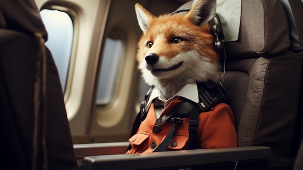 Foto red fox als flugbegleiterin